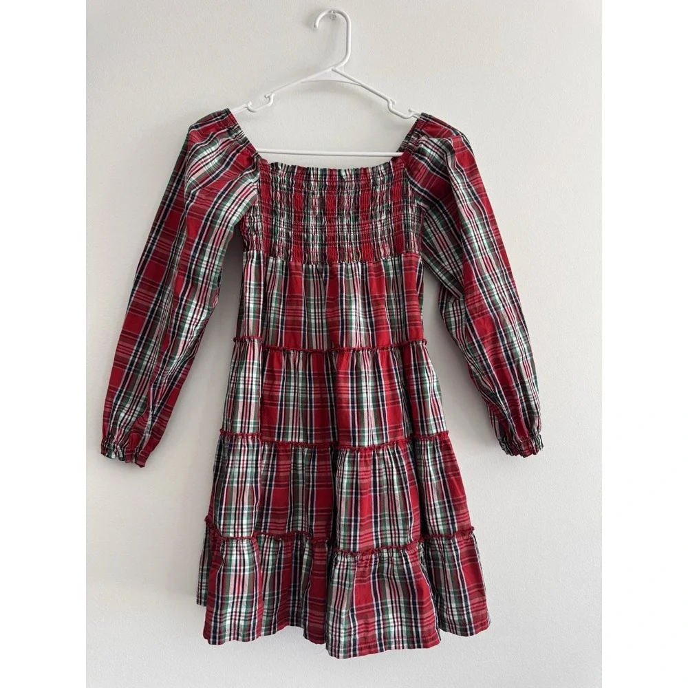 Crown &‎ Ivy Girls Plaid Dress Smocked Holiday Time Preppy Classic Medium 8-10